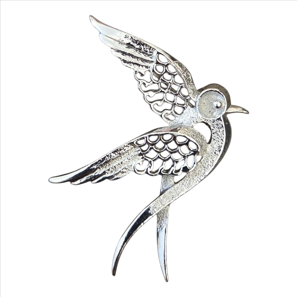 Vintage Sarah Coventry Silver Tone Bird Brooch | Bird Figural Pin